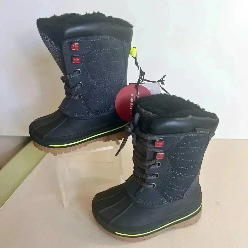 NWT Swiss Tech Toddler Black Waterproof 3M Thinsulate Snow Winter Boots Size 6‎